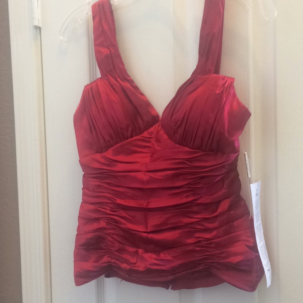 Adrianna papell lined halter evening top 10 NWT